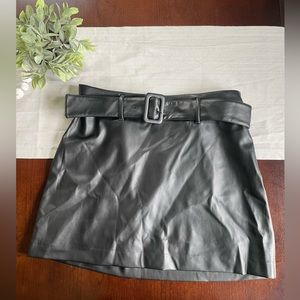 Black Pleather Mini skirt